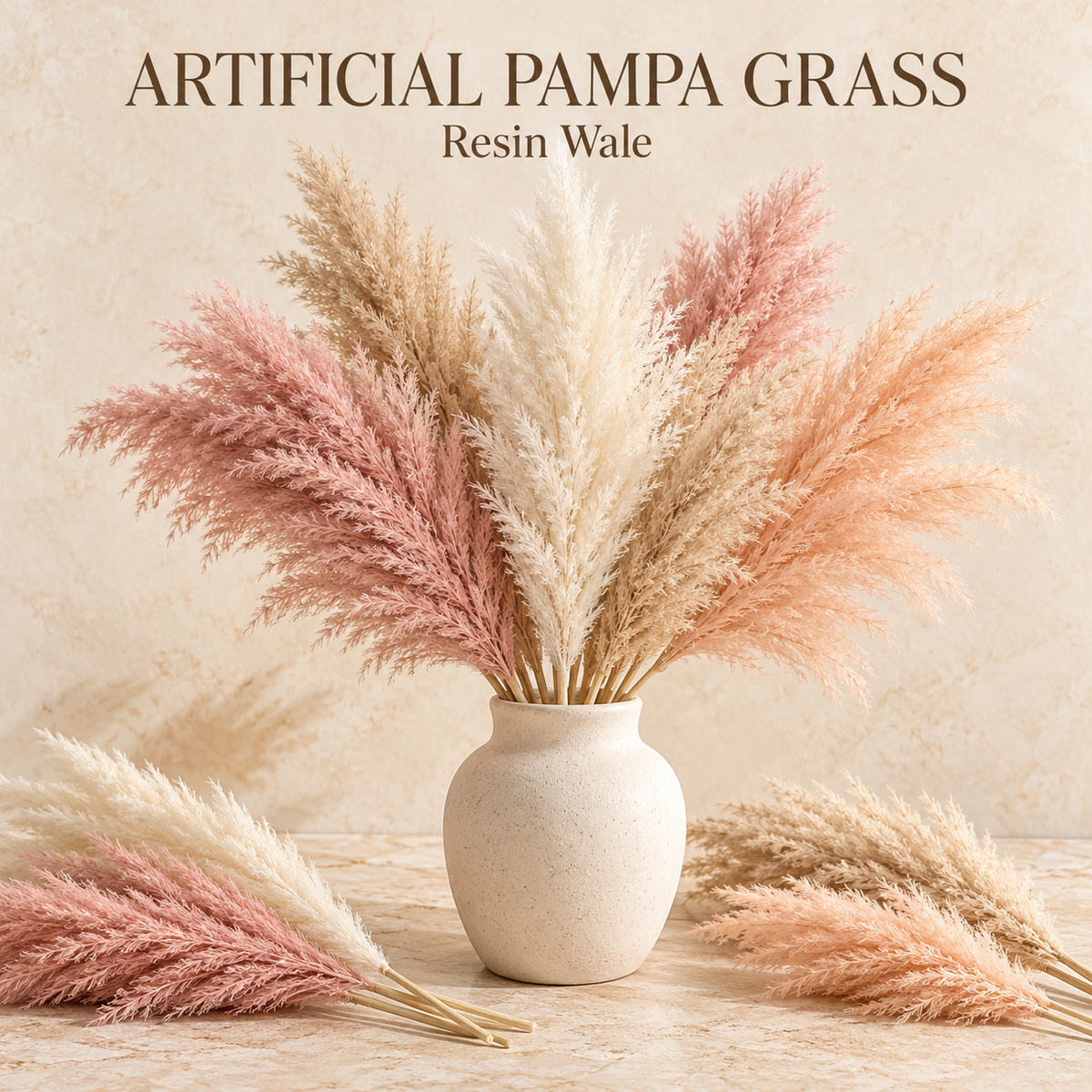 Resin Wale artificial pampa grass