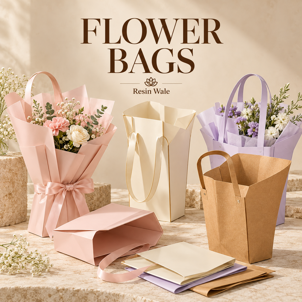 Resin Wale Flower bags