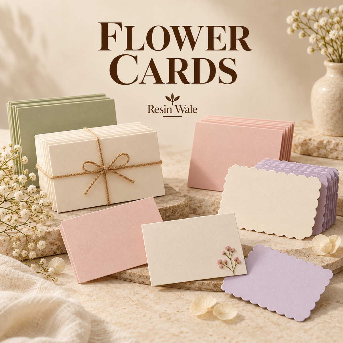 Resin Wale Flower Cards
