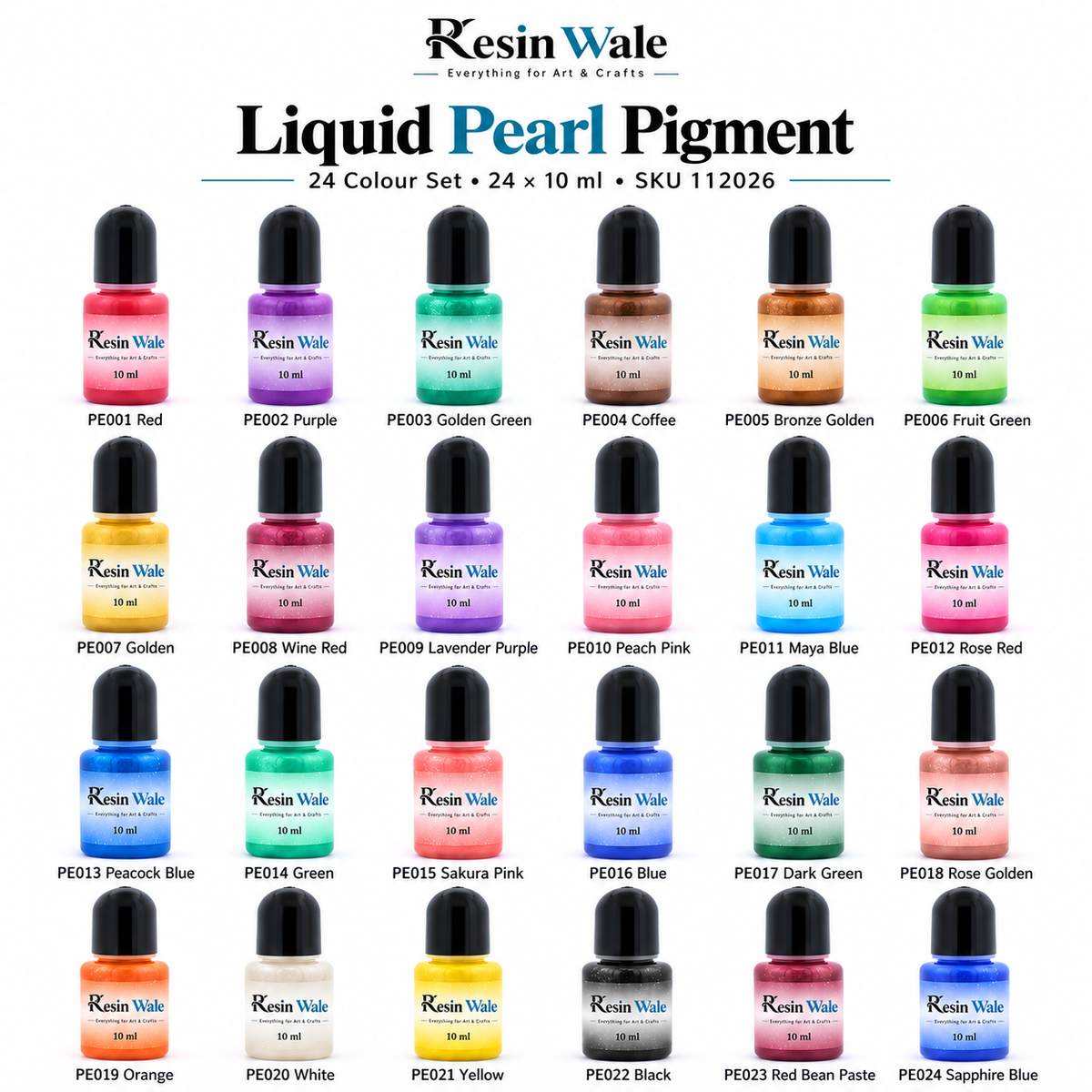 Resin Wale Liquid Pearl Pigment — 24 colours