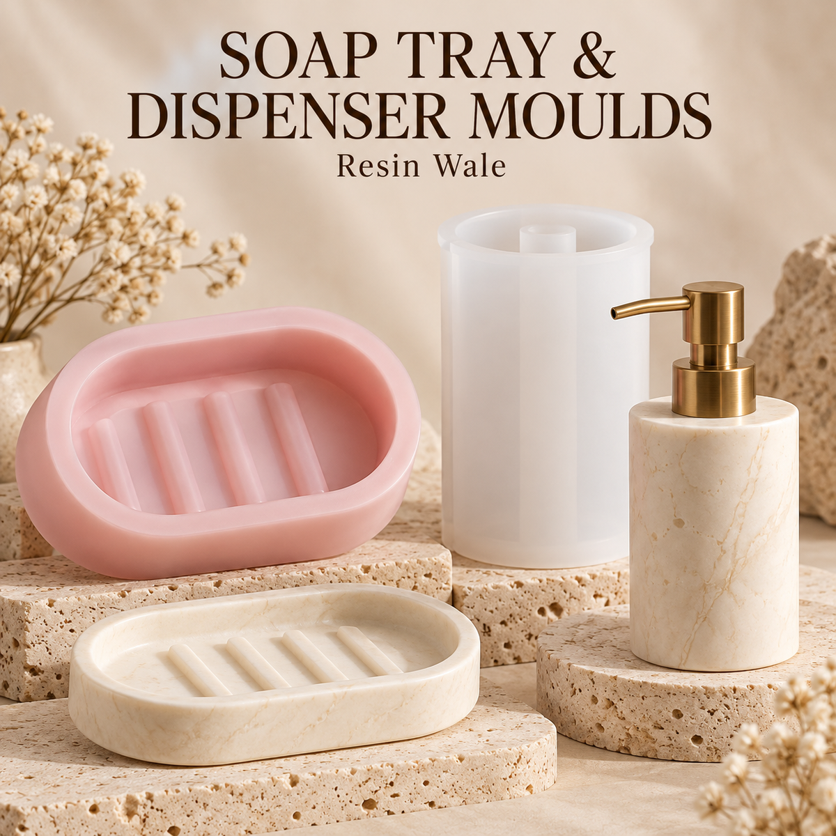 Resin Wale Soap Tray & Dispenser Moulds
