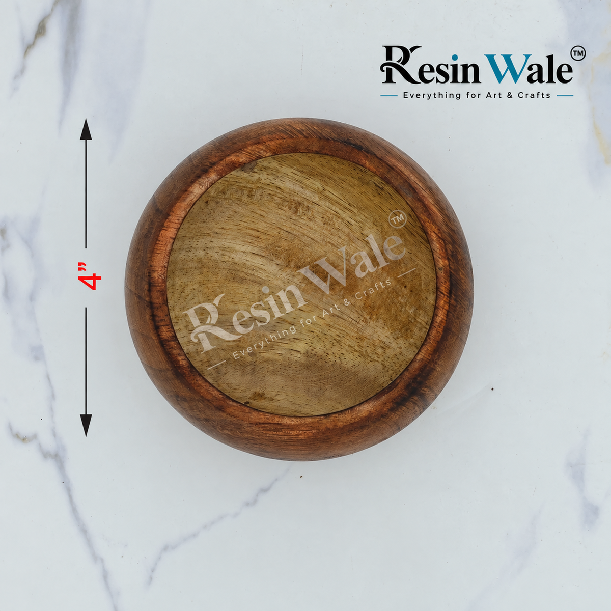 4" (Approx) Wooden Candle Round Curve Bowl
