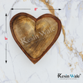 Wooden Candle Heart Bowl - 8X8 Approx