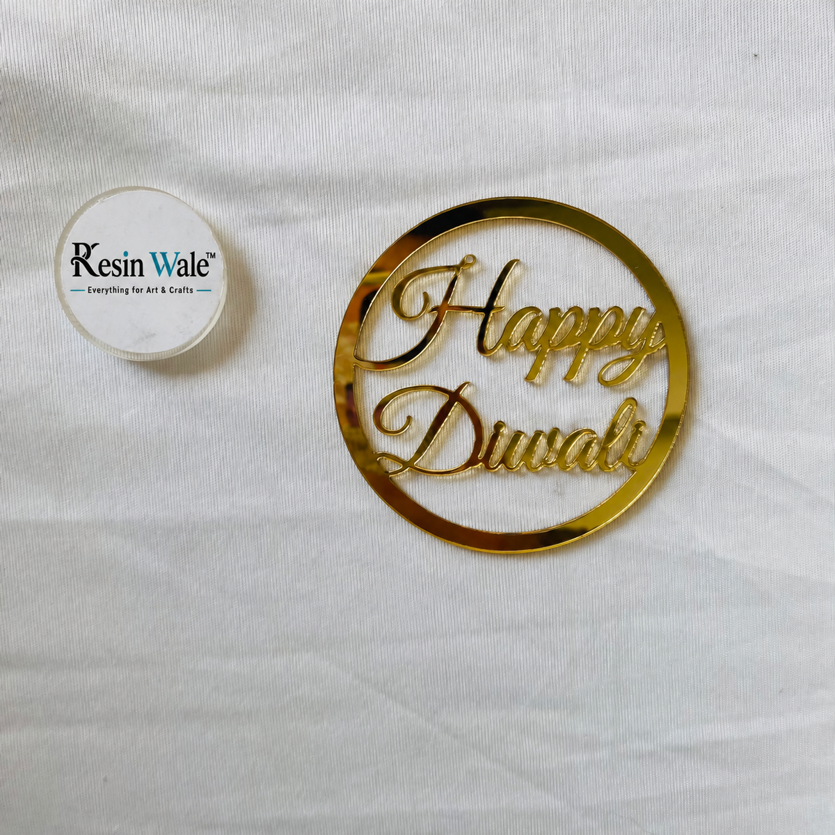 Acrylic Cutout - Happy Diwali Round (A)