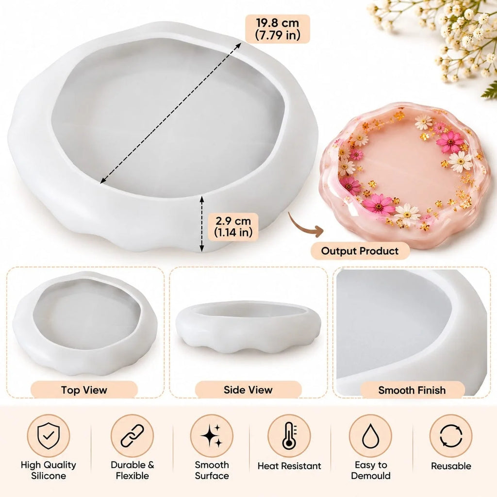 Irregular Wavy Round Tray Mould
