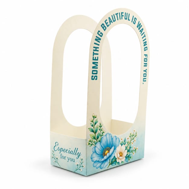 Premium Flower Gift Box – Blue Floral