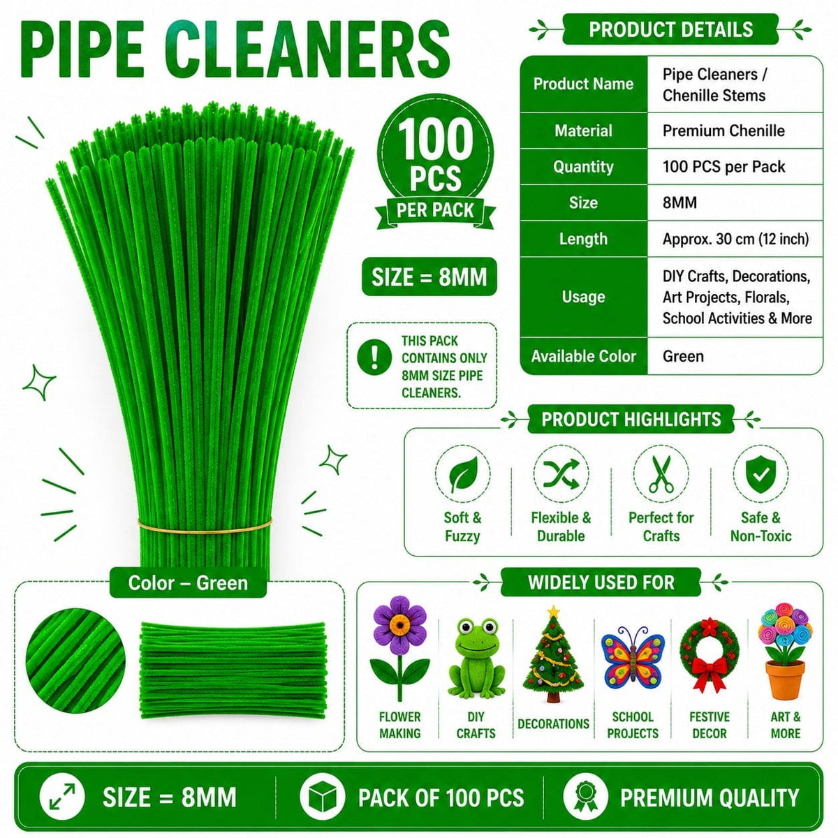 Premium Pipe Cleaner – Green