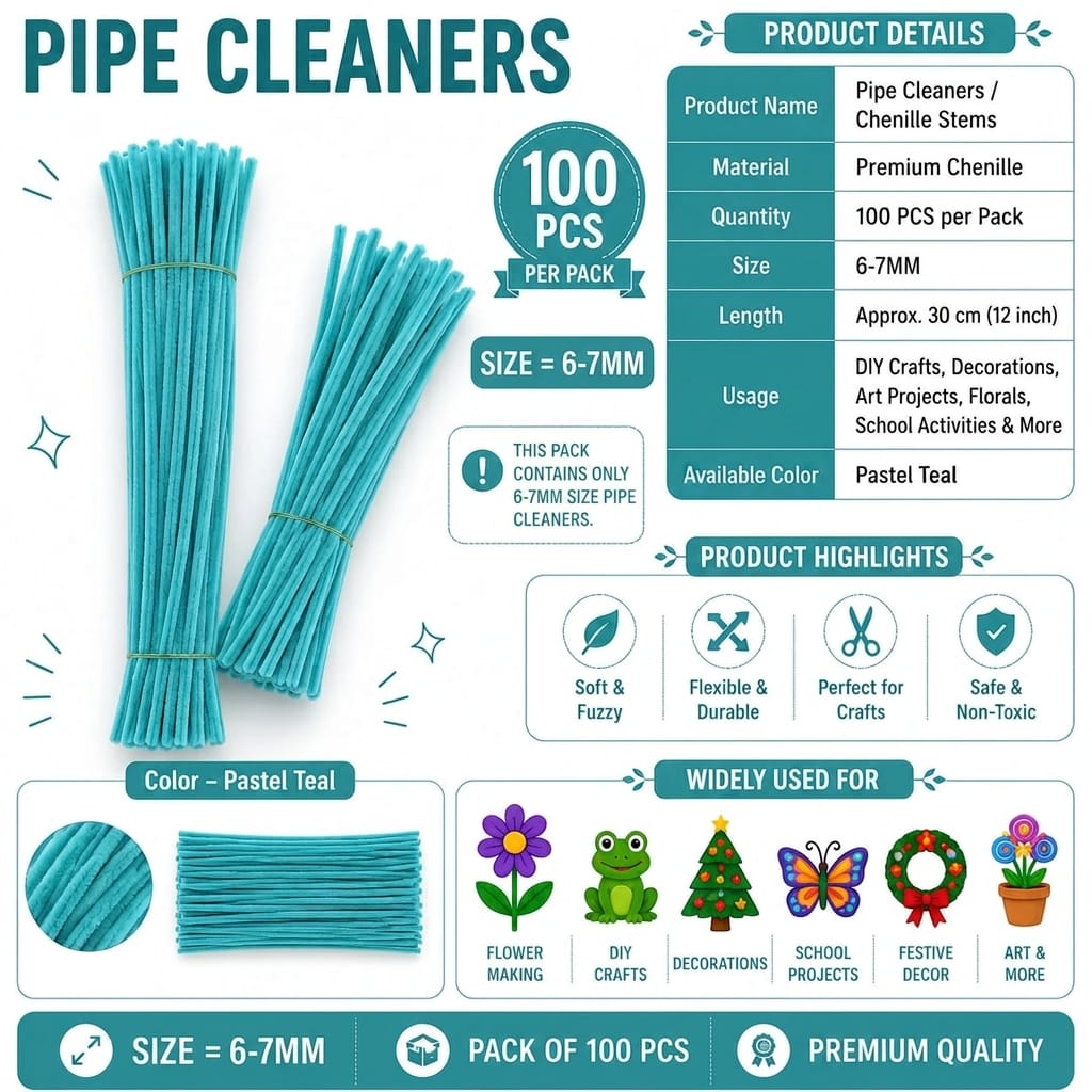 Premium Pipe Cleaner – Pastel Teal