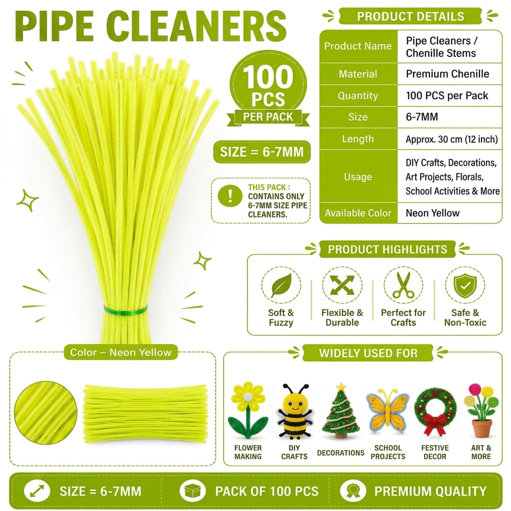 Premium Pipe Cleaner – Neon Yellow
