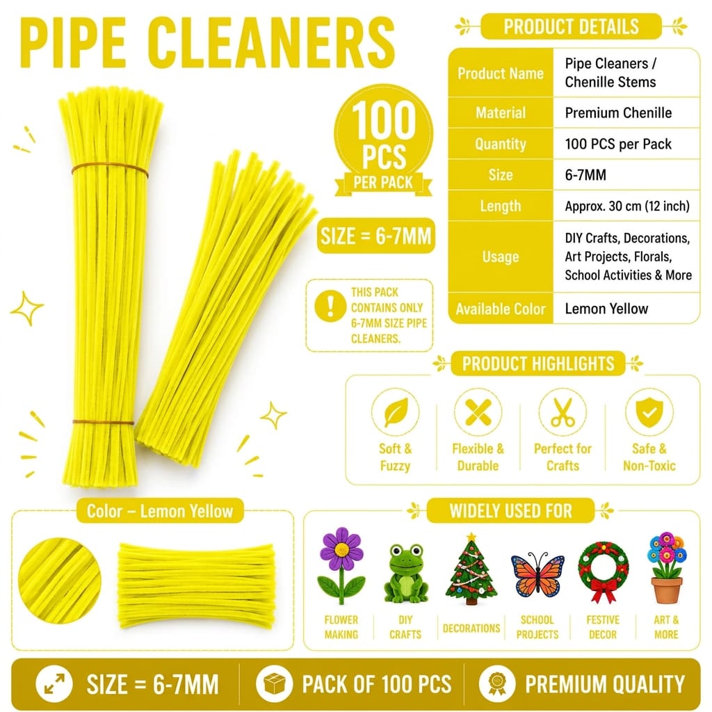 Premium Pipe Cleaner – Lemon Yellow