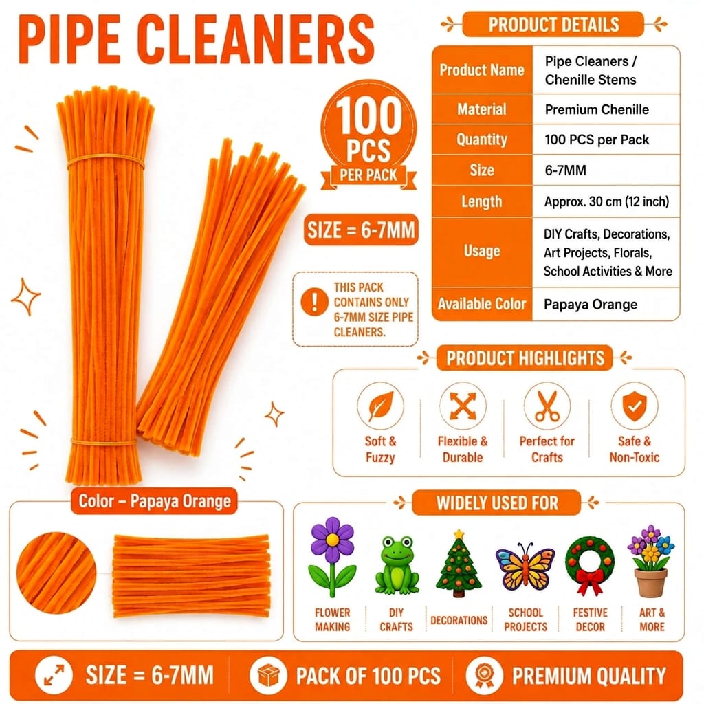 Premium Pipe Cleaner – Papaya Orange