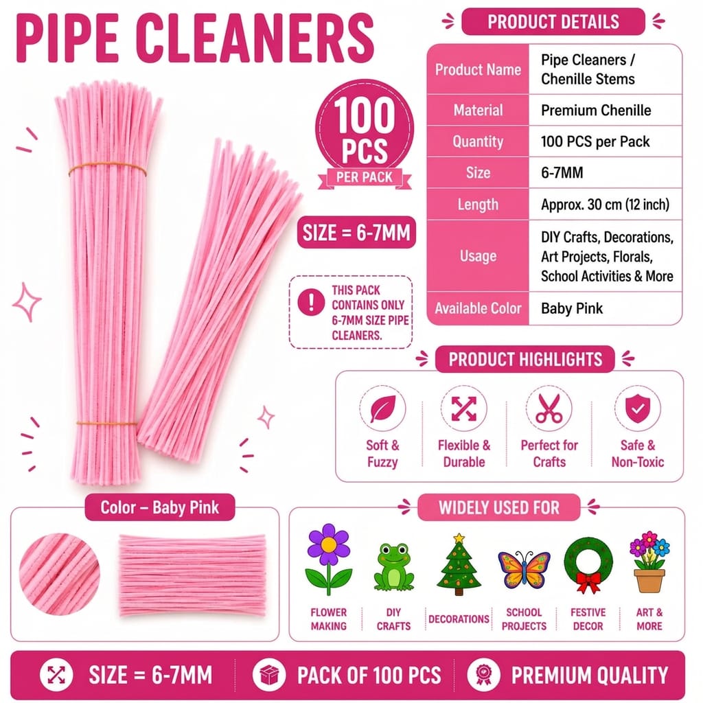 Premium Pipe Cleaner – Baby Pink