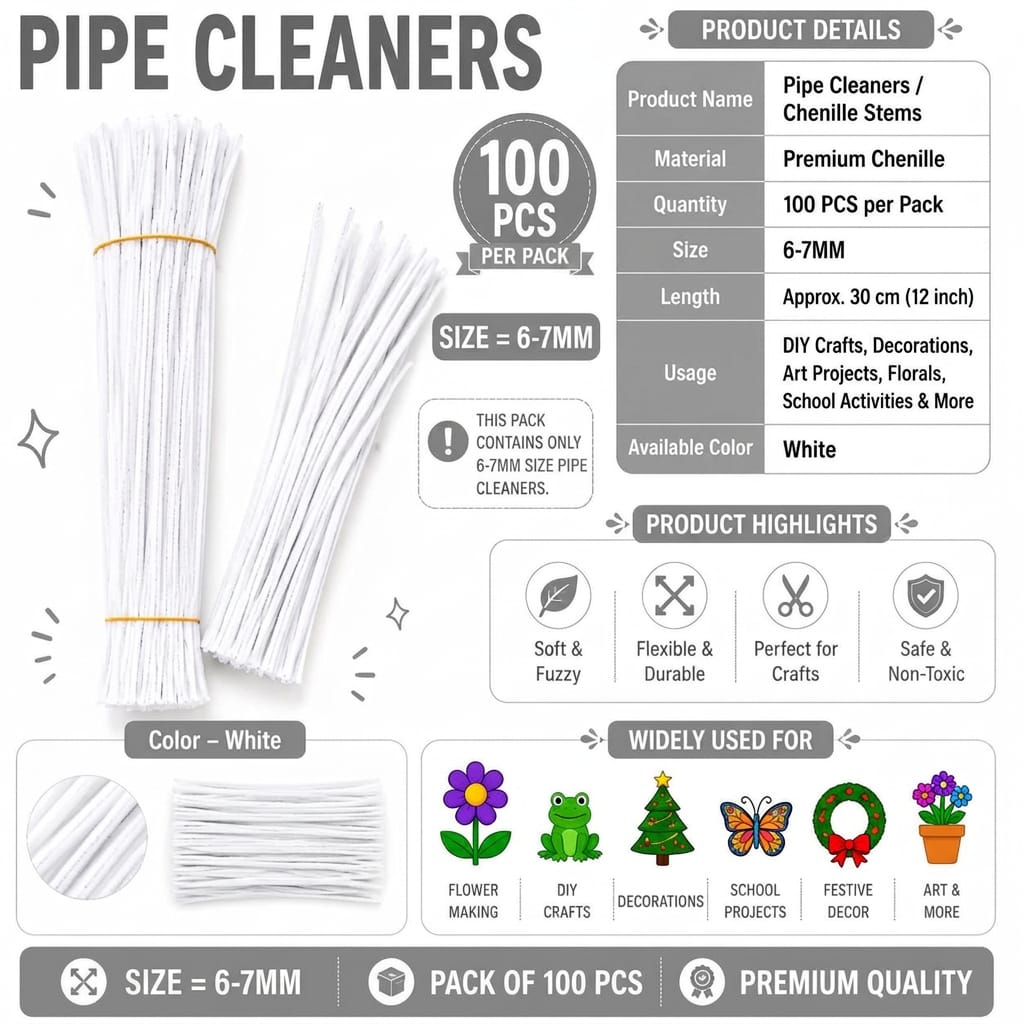 Premium Pipe Cleaner – White