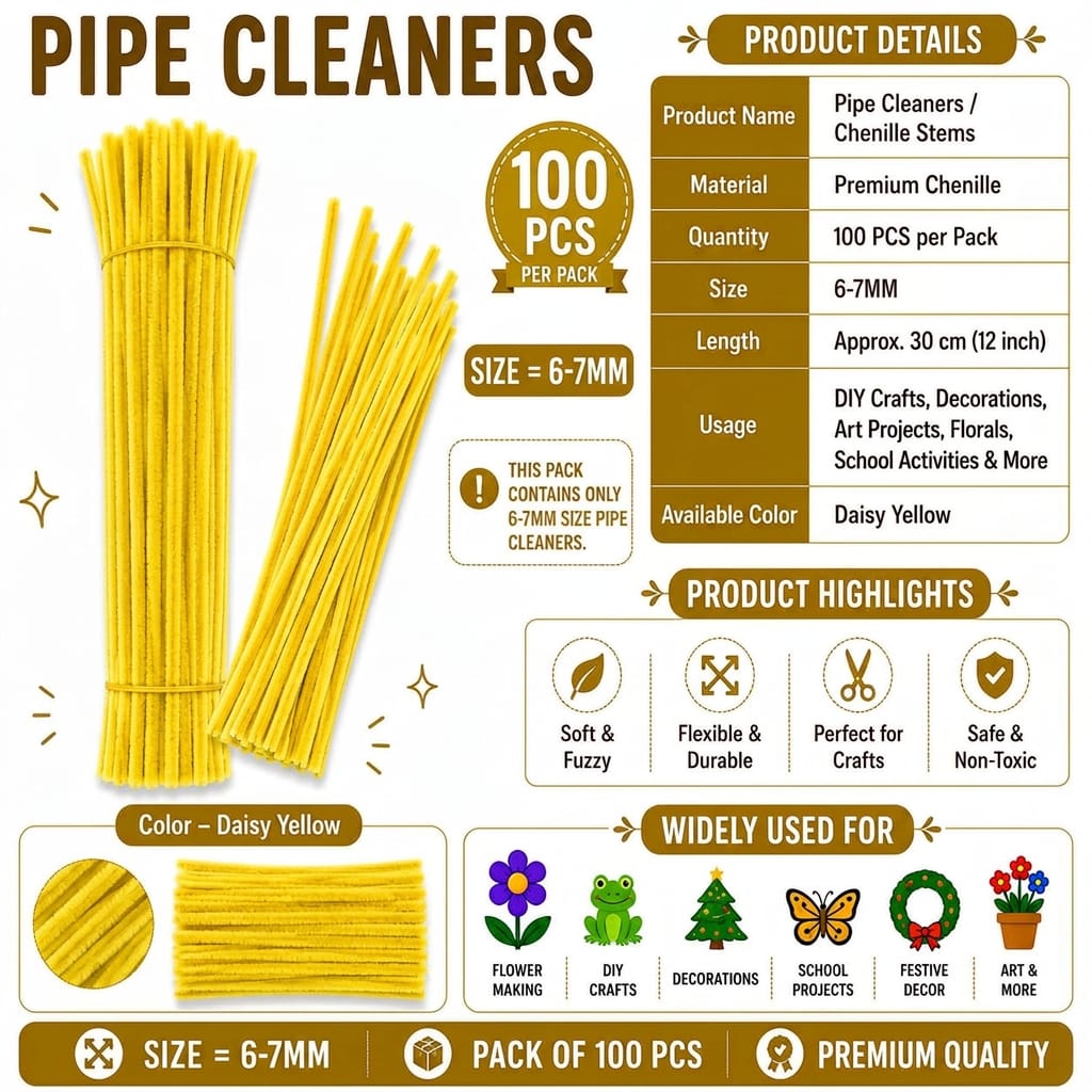 Premium Pipe Cleaner – Daisy Yellow