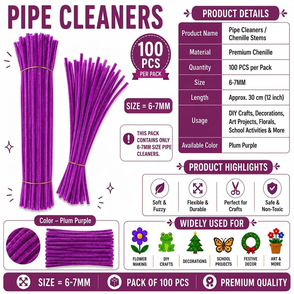 Premium Pipe Cleaner – Plum Purple