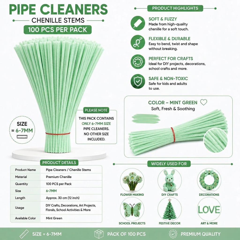 Premium Pipe Cleaner – Mint Green
