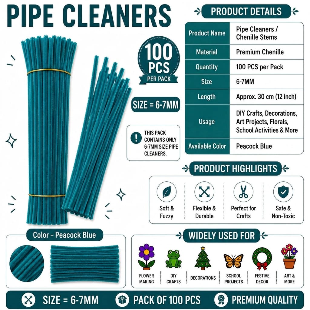 Premium Pipe Cleaner – Peacock Blue