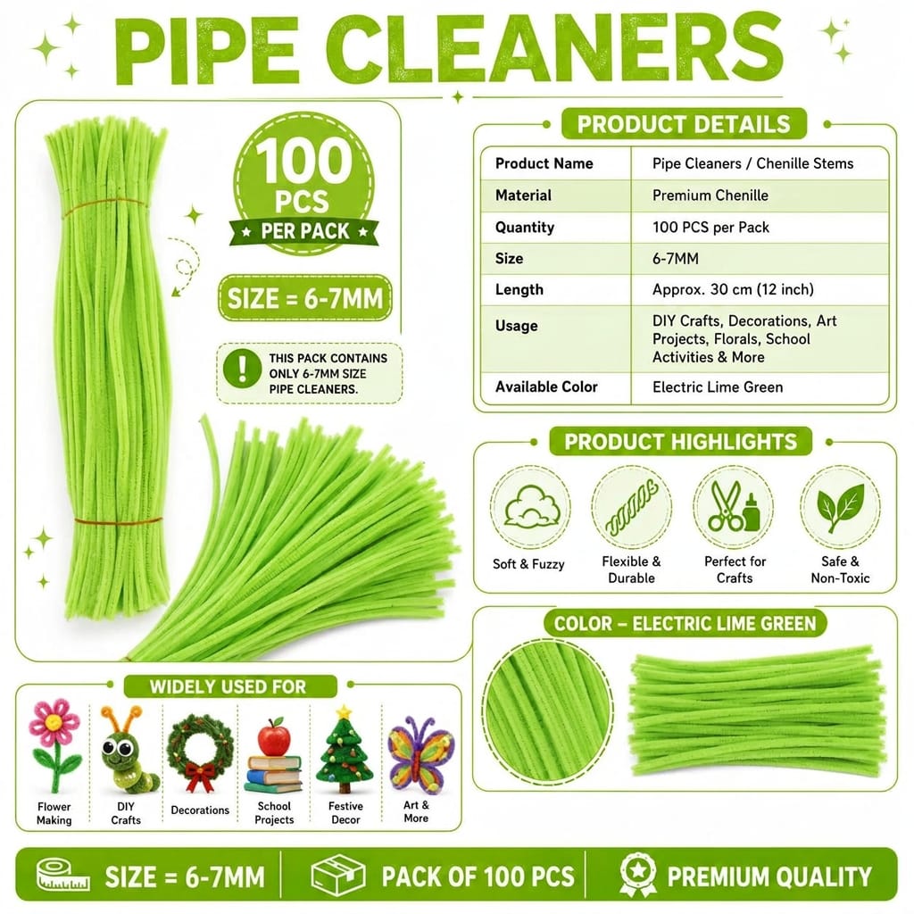 Premium Pipe Cleaner – Electric Lime Green