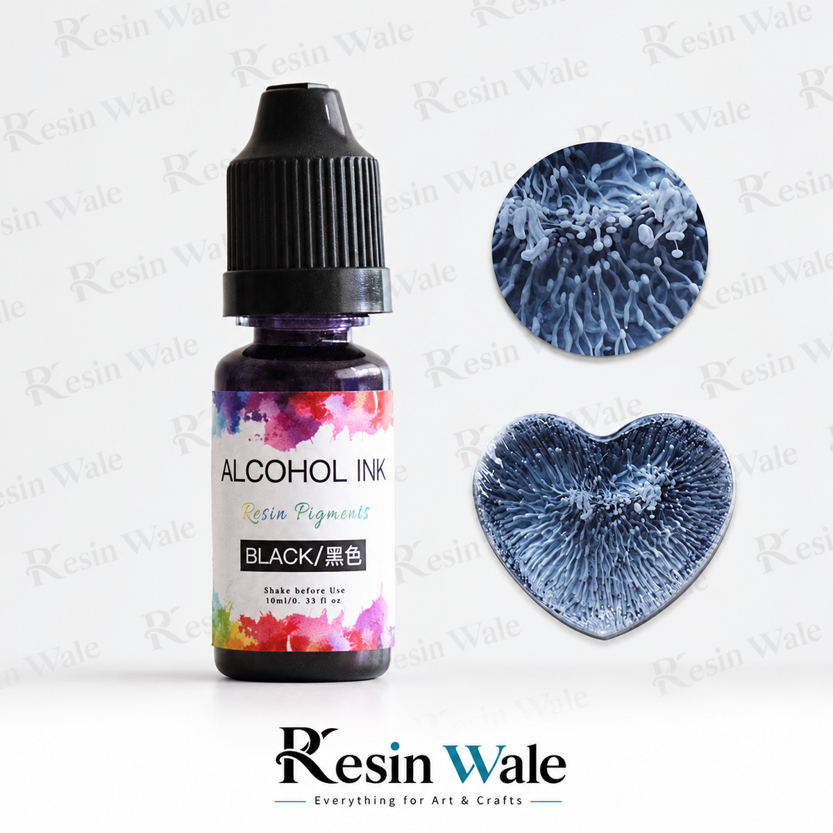 3D alcohol Ink Black - IAI02 - Resin Wale