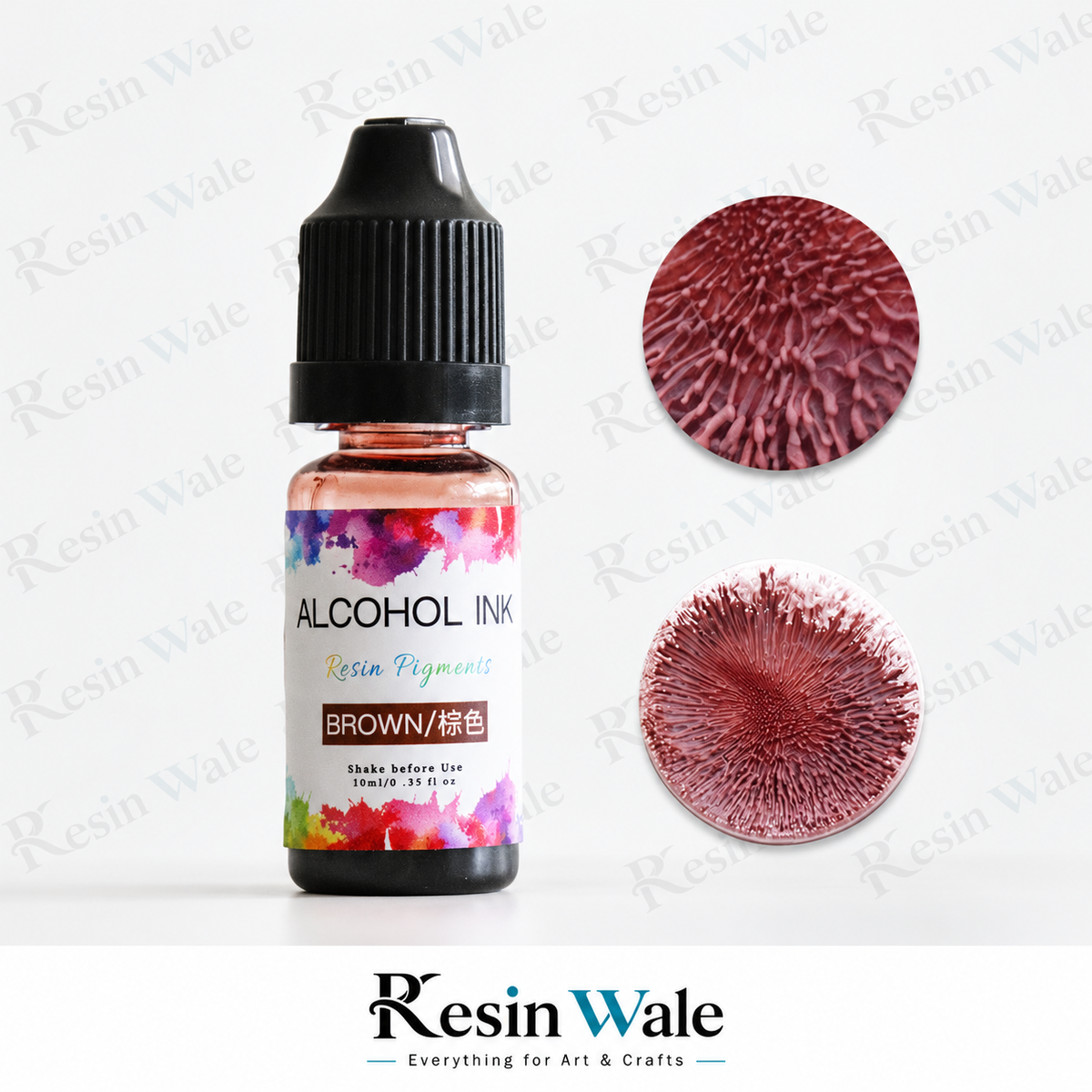 3D alcohol Ink Brown - IAI04 - Resin Wale