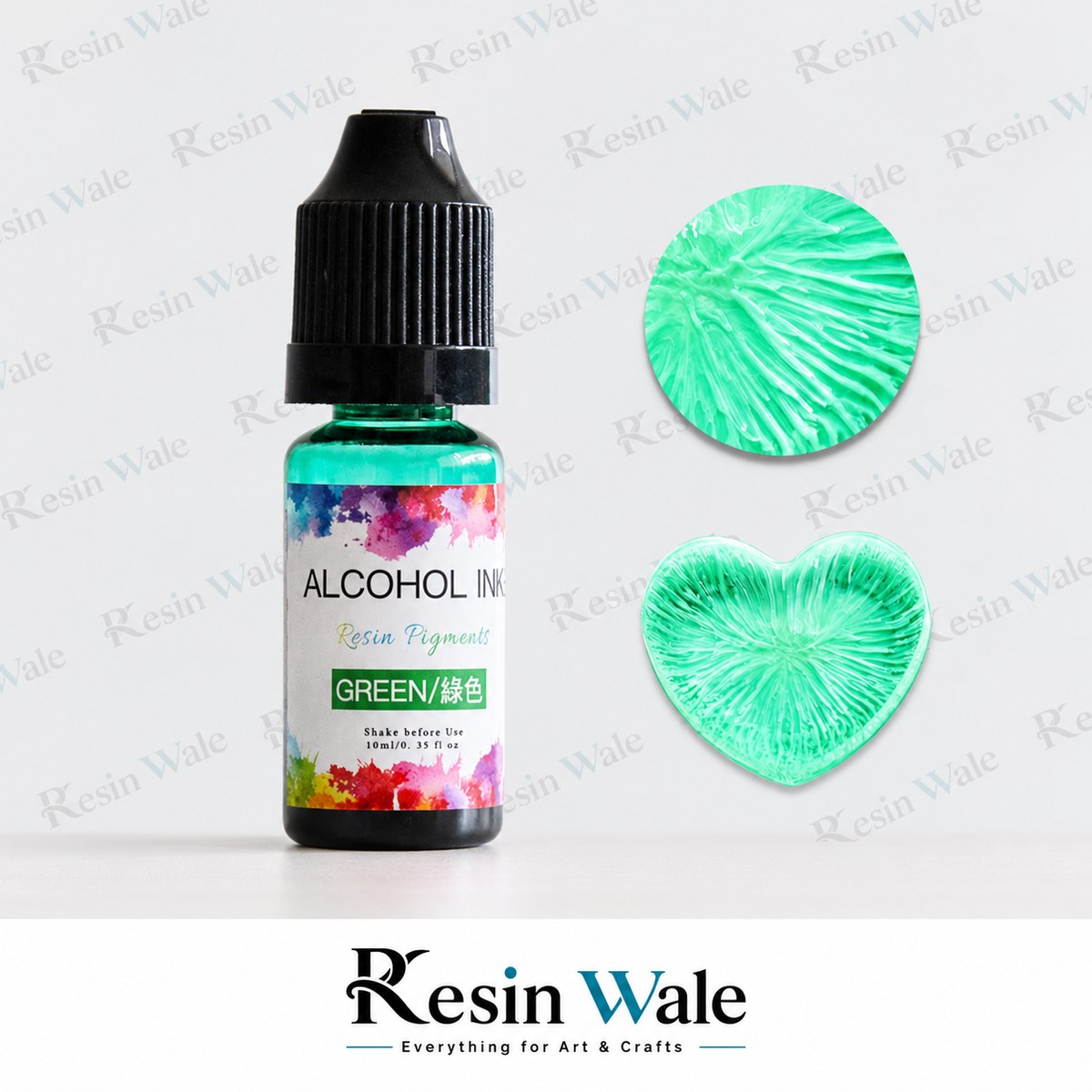 3D alcohol Ink Green - IAI06 - Resin Wale