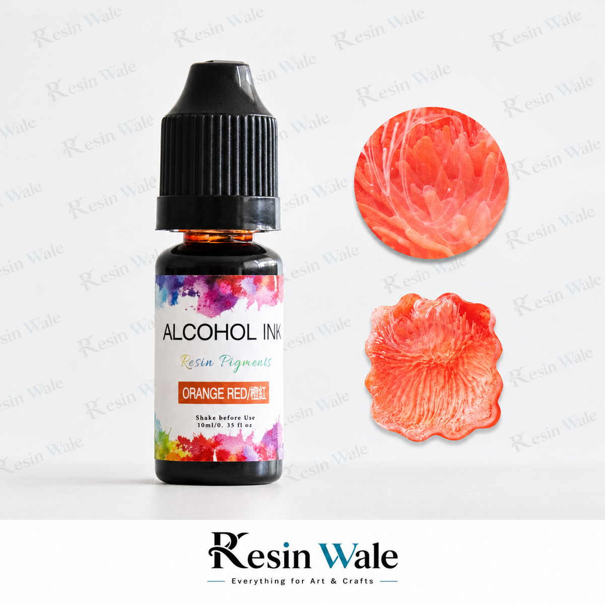 3D alcohol Ink Orange Red - IAI10 - Resin Wale