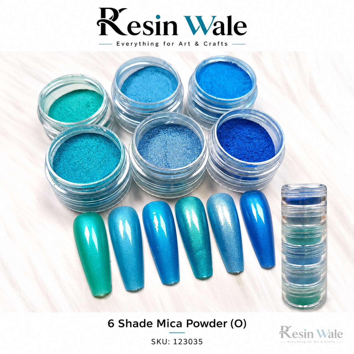 Resin Wale 6 Shade Mica Powder (O) SKU 123035
