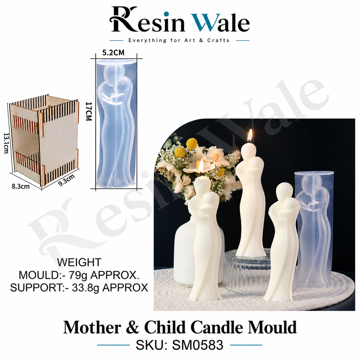 Resin Wale Mother & Child Candle Mould SM0583