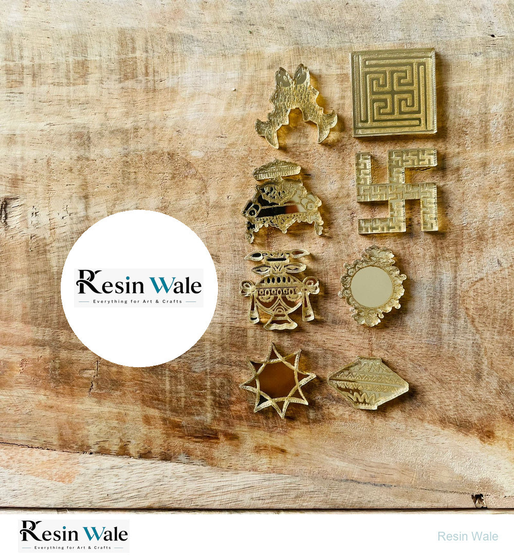 Acrylic Ashtmangal + Swapna Combo- Size 1" - Resin Wale