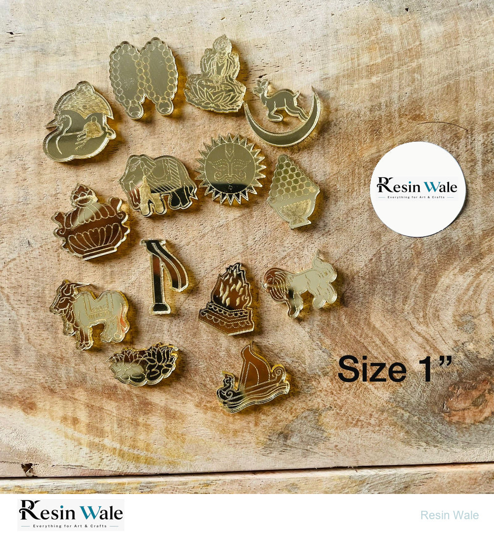 Acrylic Ashtmangal + Swapna Combo- Size 1" - Resin Wale