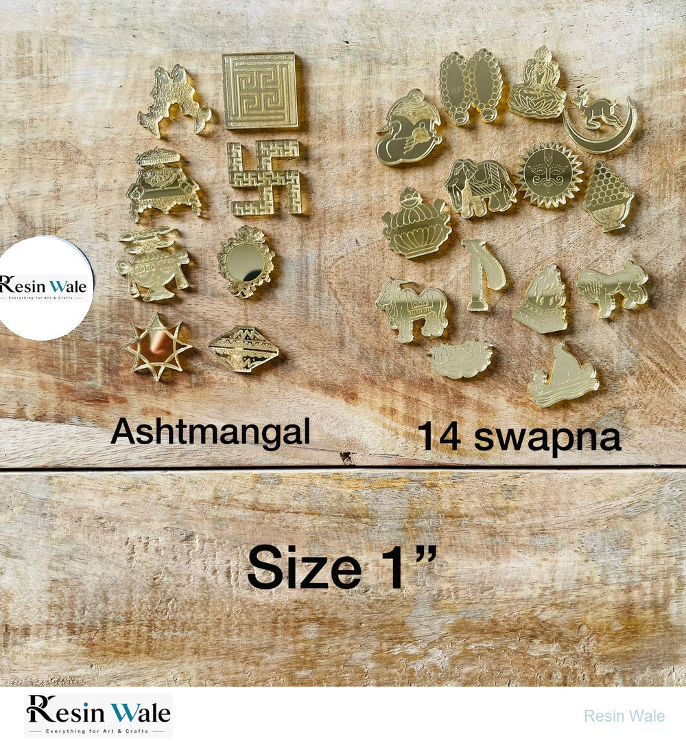 Acrylic Ashtmangal + Swapna Combo- Size 1" - Resin Wale