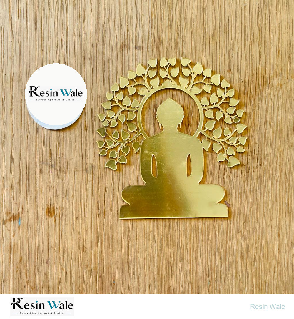 Acrylic Mahaveer Swami With Tree Cutout (B) - Resin Wale