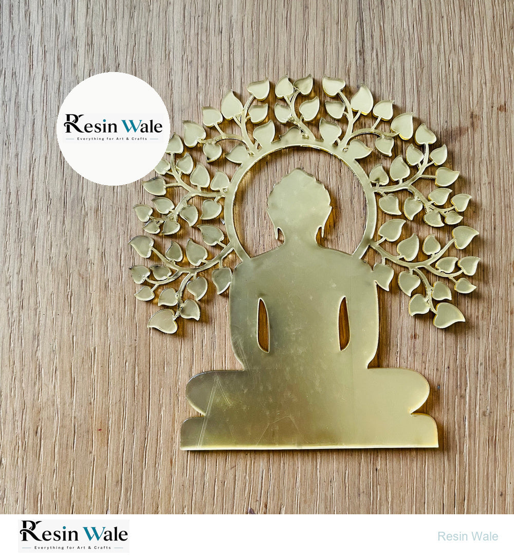 Acrylic Mahaveer Swami With Tree Cutout (B) - Resin Wale