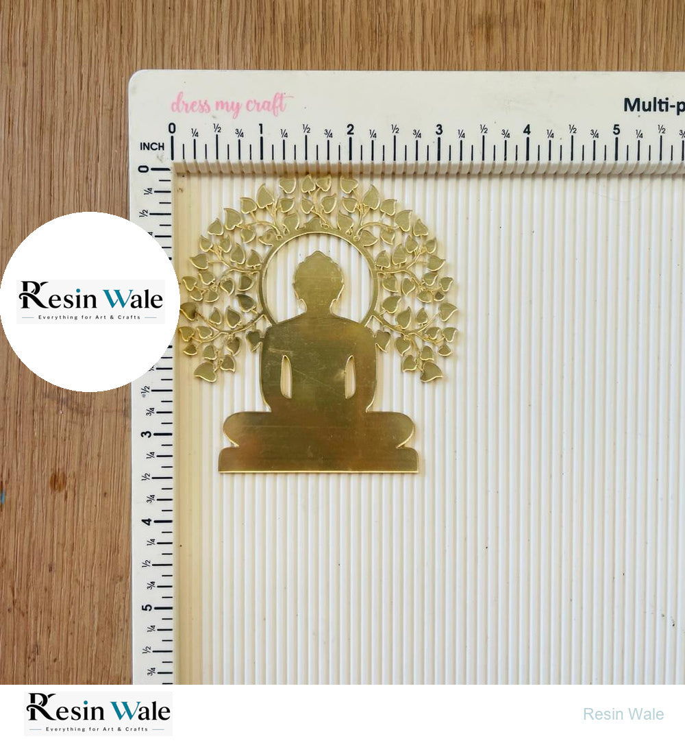 Acrylic Mahaveer Swami With Tree Cutout (B) - Resin Wale