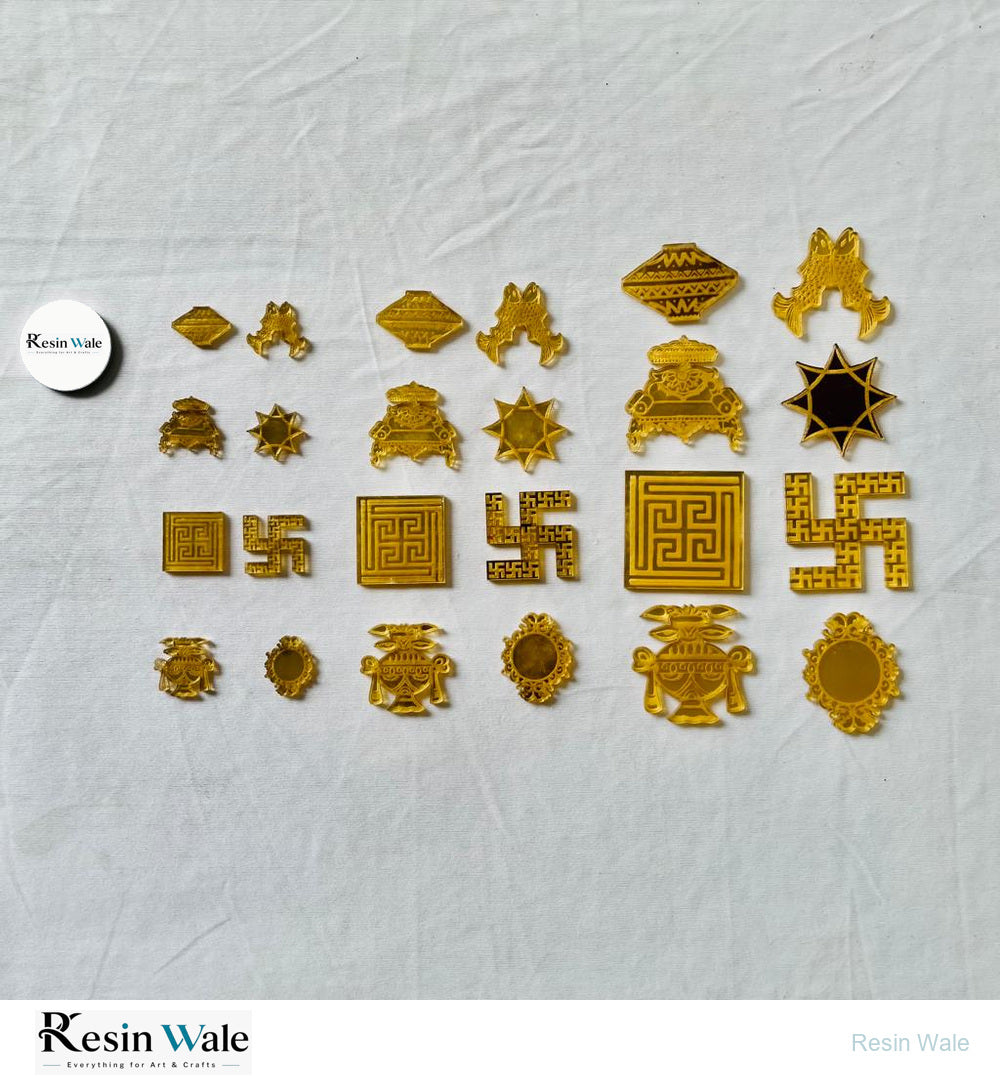 Acrylic Ashtmangal Cutout - Resin Wale
