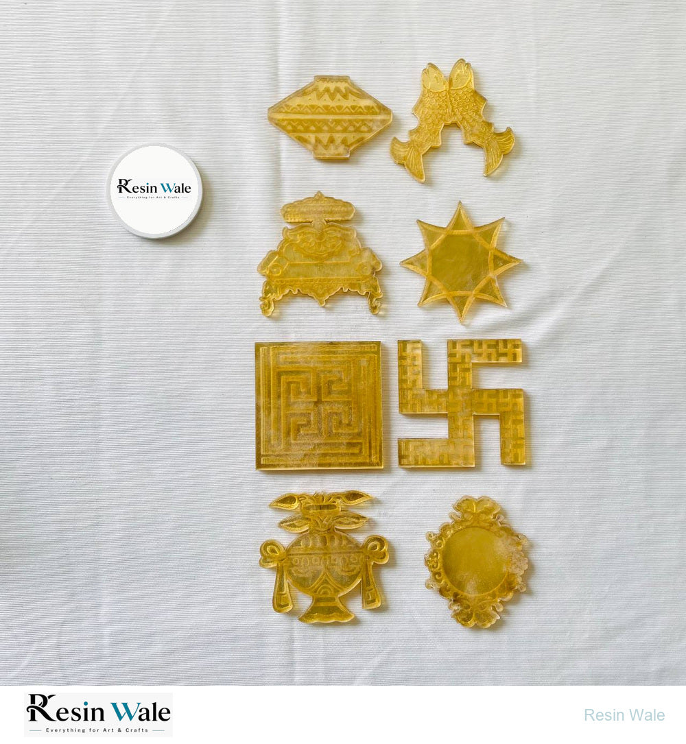 Acrylic Ashtmangal Cutout - Resin Wale
