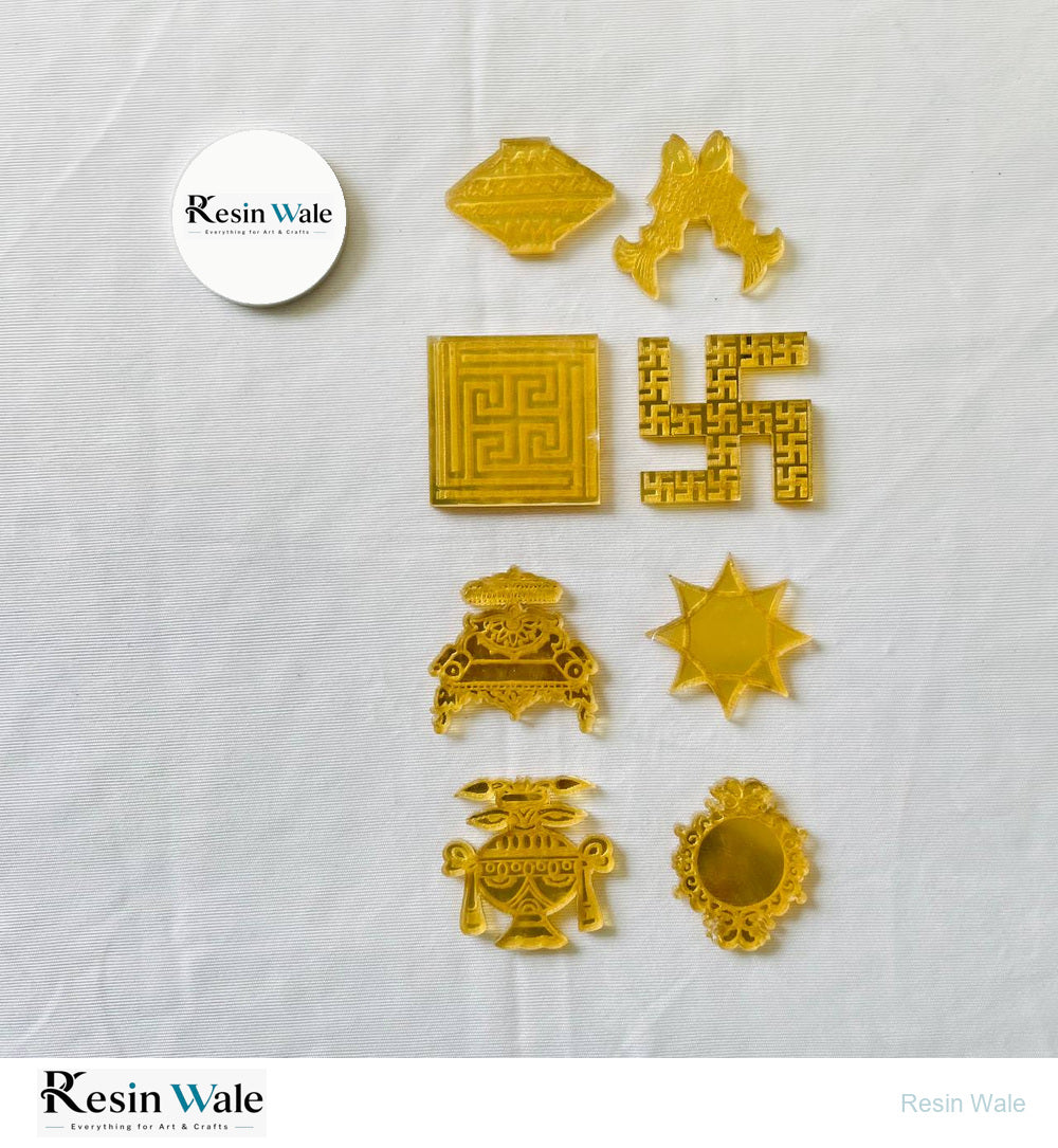 Acrylic Ashtmangal Cutout - Resin Wale