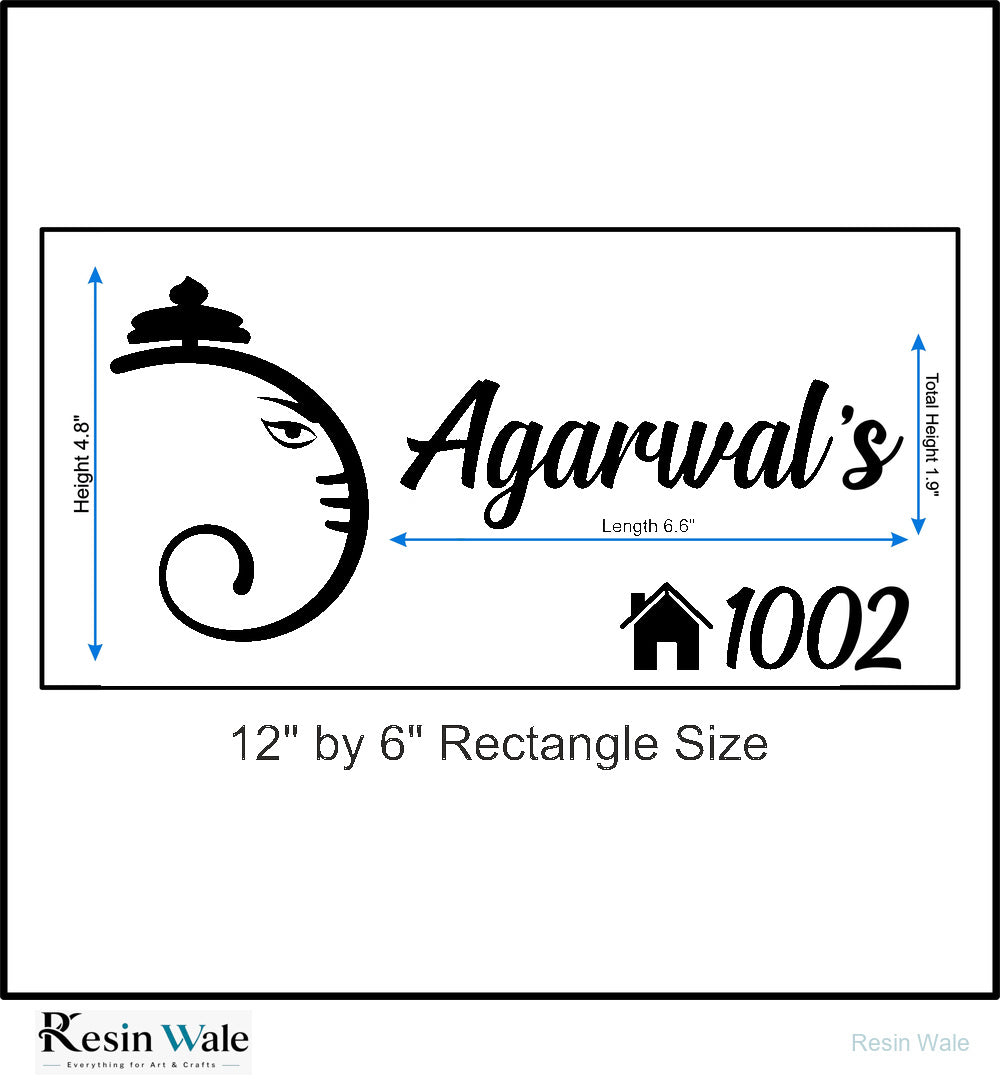 Custom Nameplate Base + Acrylic Name (Design A) - Resin Wale