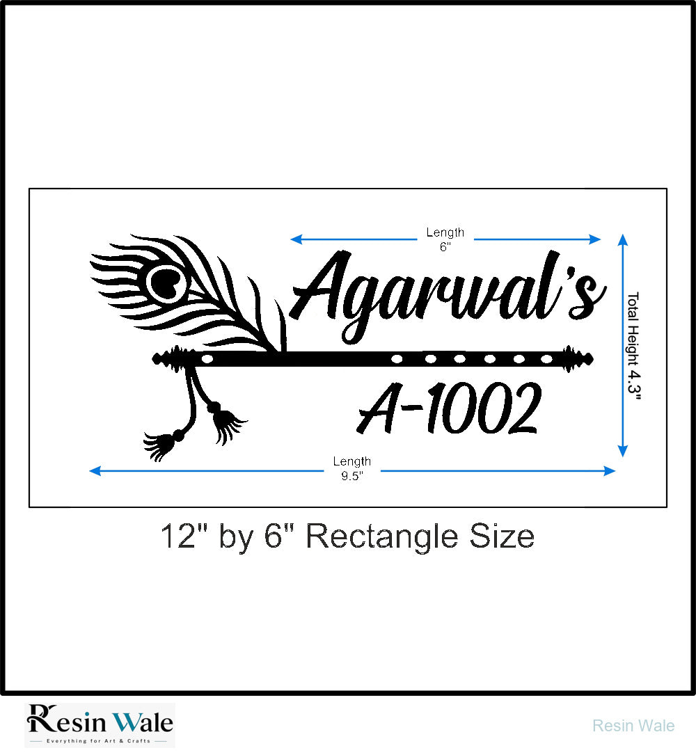 Custom Nameplate Base + Acrylic Name (Design B) - Resin Wale