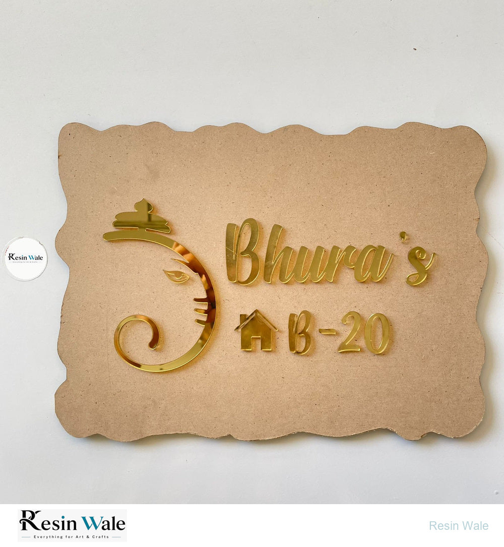 Custom Nameplate Base + Acrylic Name (Design A) - Resin Wale