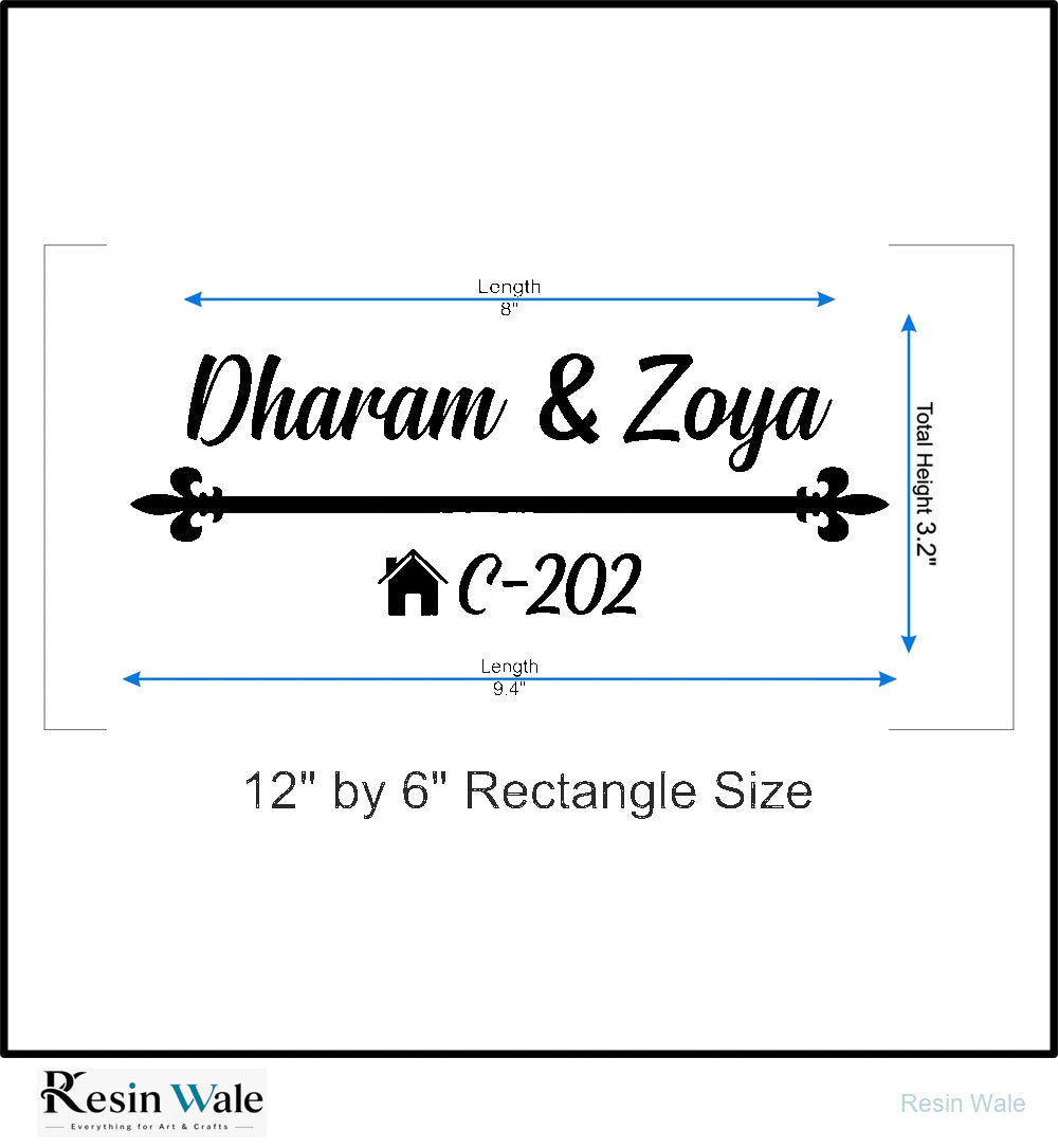 Custom Nameplate Base + Acrylic Name (Design F) - Resin Wale