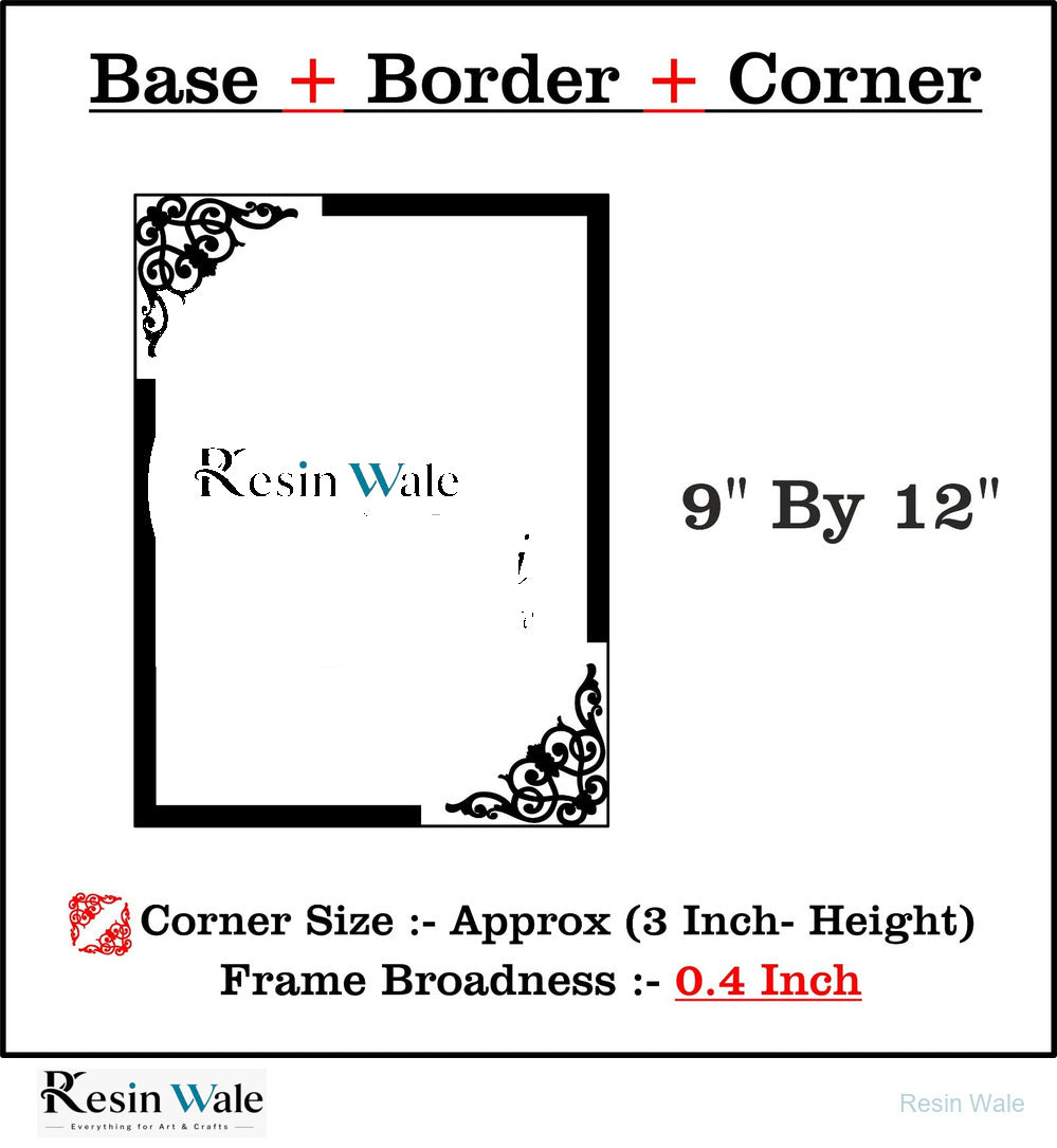 Custom MDF Base With Gold Acrylic Border (B) - Resin Wale