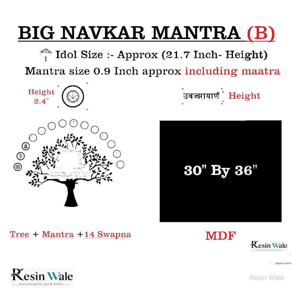 Custom Big Navkar Mantra (B) - Resin Wale