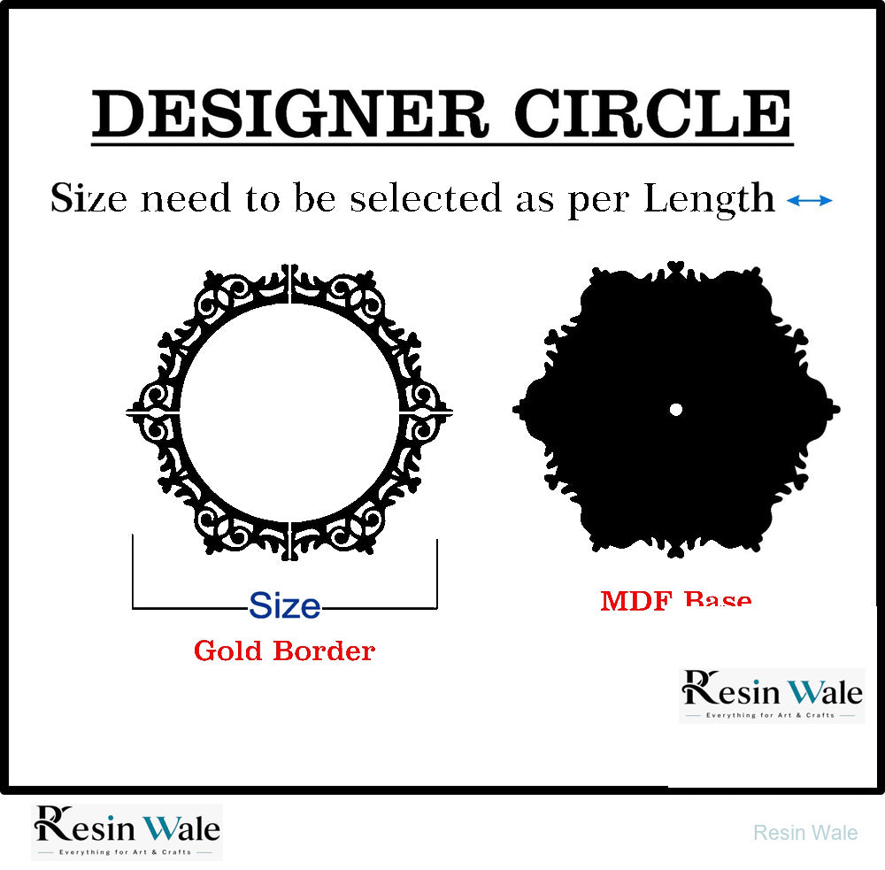 Custom MDF Base With Gold Acrylic Border (C) - Resin Wale