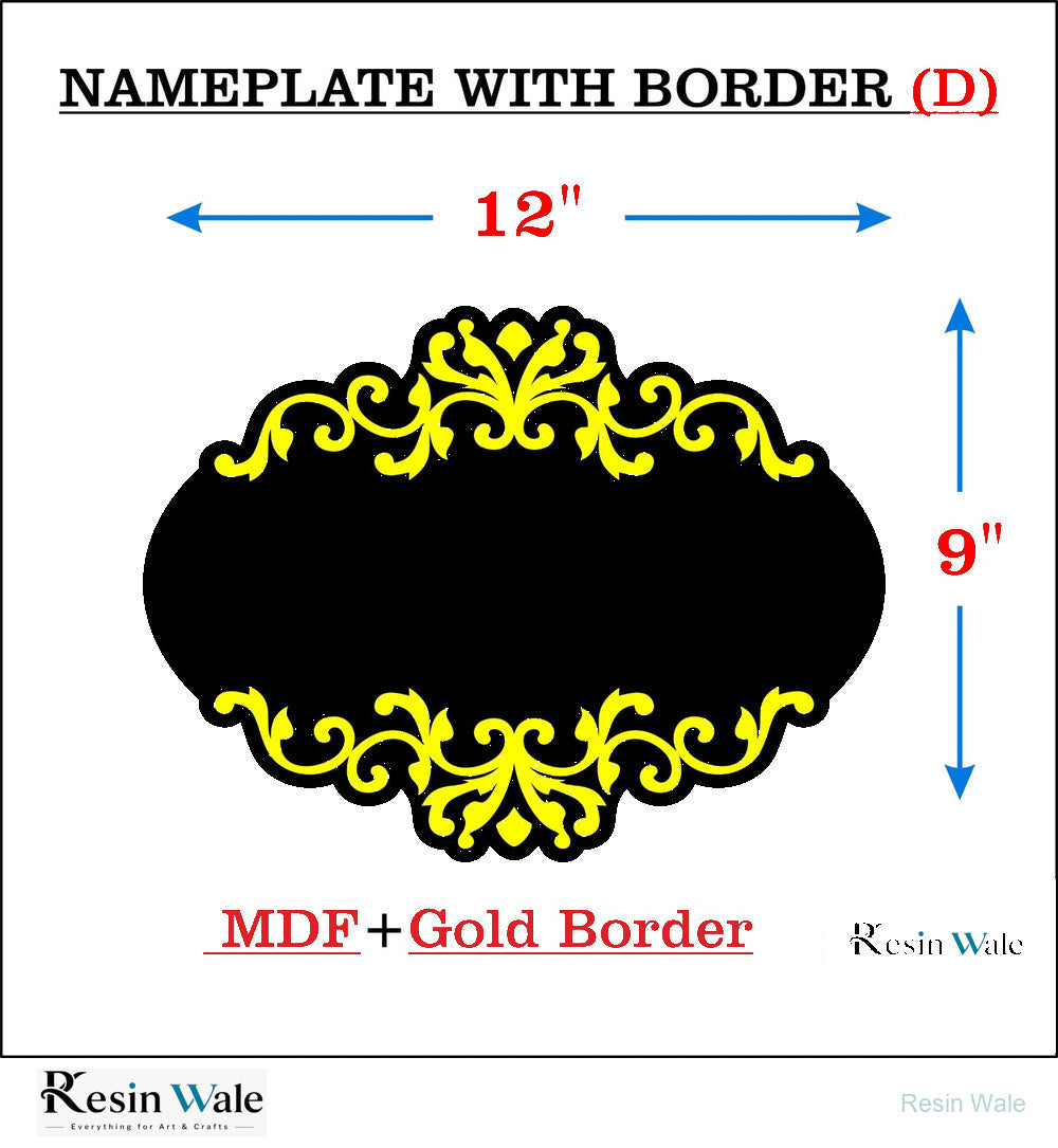 Custom MDF Base With Gold Acrylic Border (D) - Resin Wale