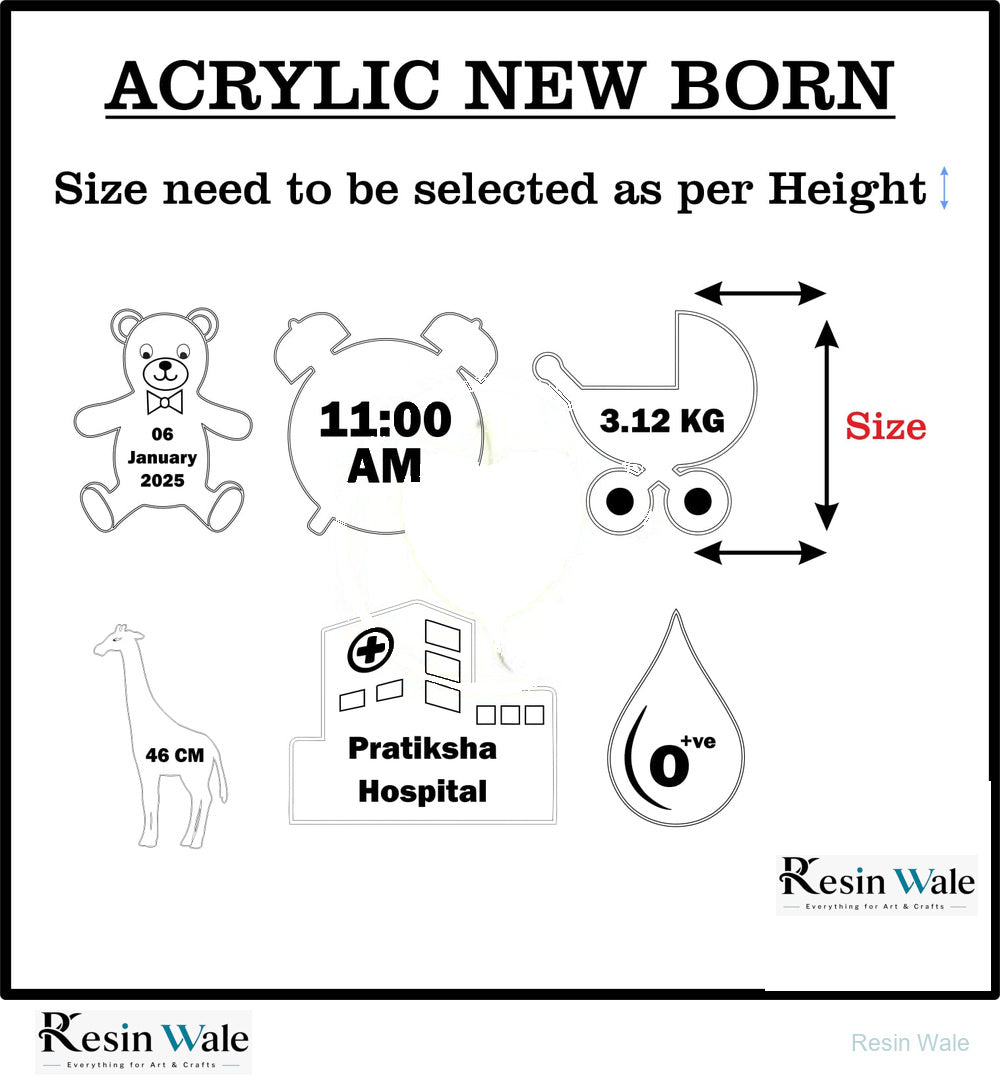 Custom Acrylic- New Born Details - Resin Wale