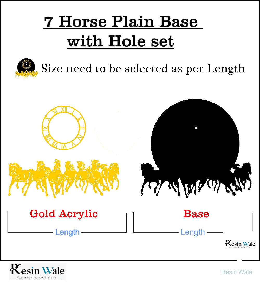 Custom Base with Acrylic Set (B) - 7 Horses - Resin Wale