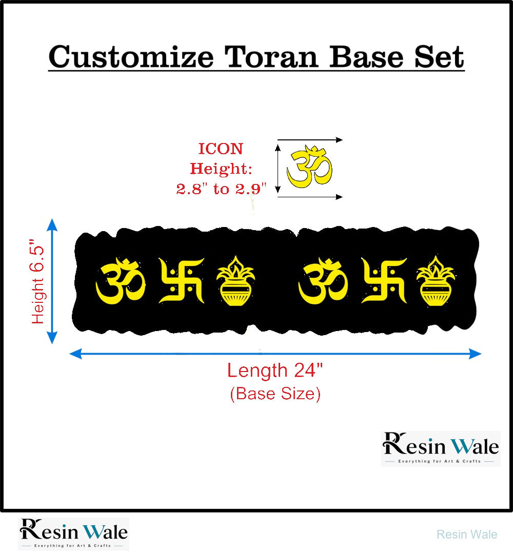 Custom MDF Toran Base With Acrylic Cutouts - Resin Wale