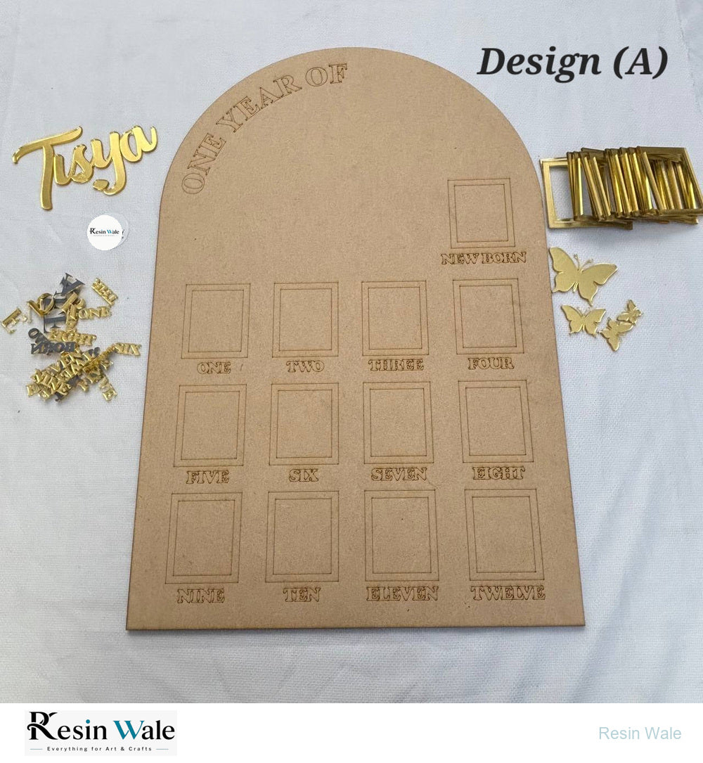 Custom Acrylic - One Year Baby Frame - Resin Wale