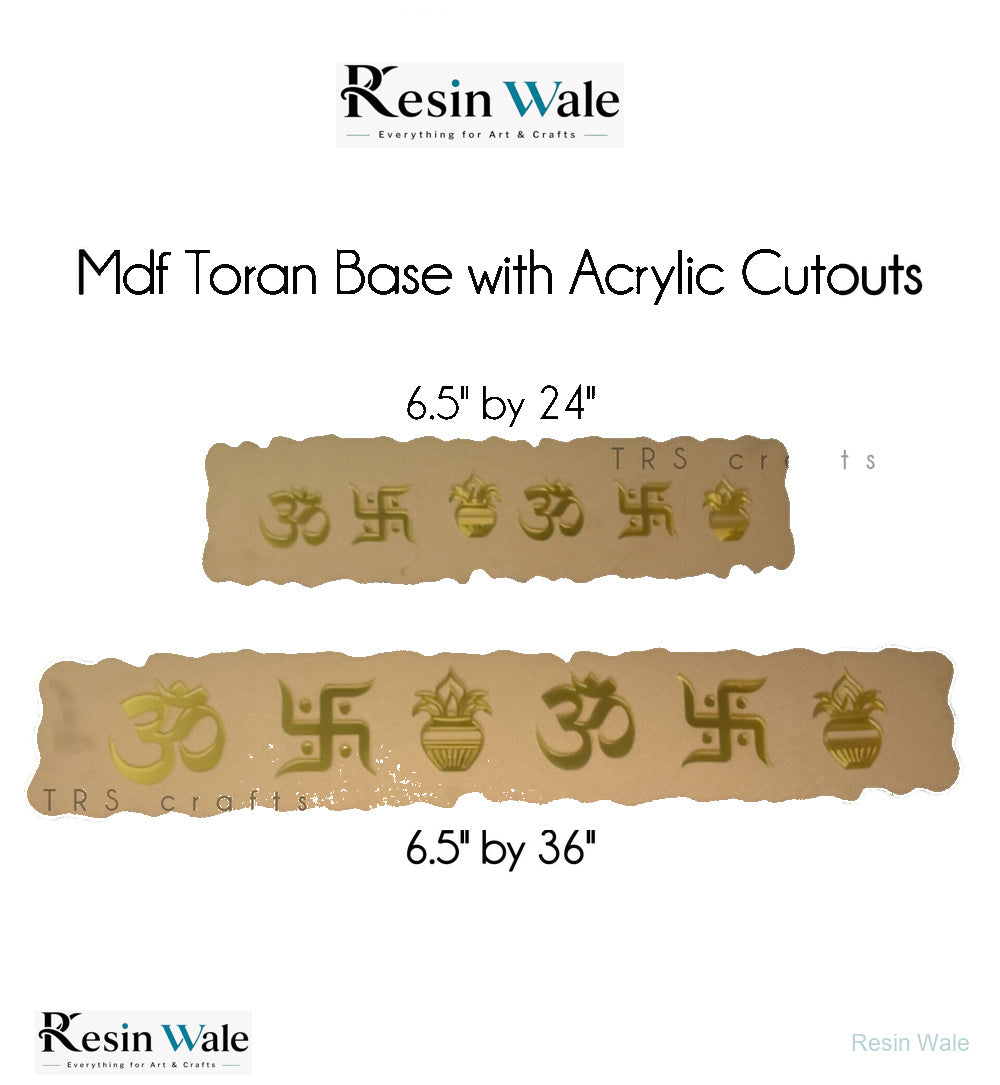 Custom MDF Toran Base With Acrylic Cutouts - Resin Wale